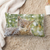 photo lynx cat , animals .装飾用クッション ランバークッション (ブランケット)