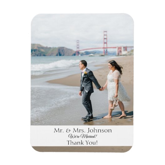 Photo Magnet Modern Thank You Magnet-Bottom Banner マグネット (縦)