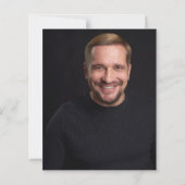 Photo man cheers birthday invitation (裏面)