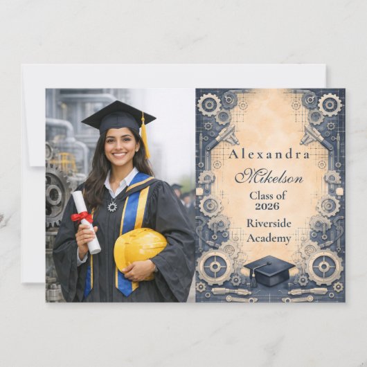 Photo Mechanical Engineer Graduation 案内状 (正面)