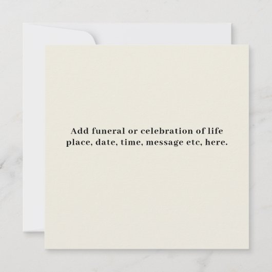 Photo Memorial 招待状 (裏面)