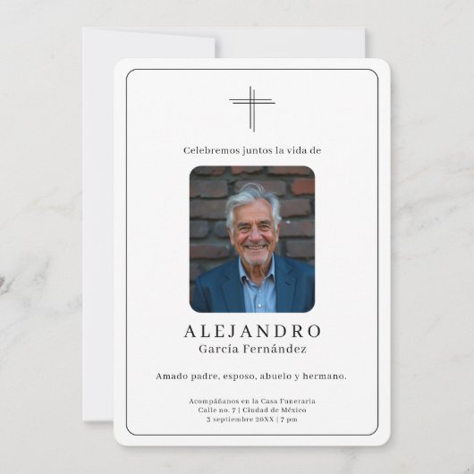 Photo Memorial Celebration of Life Invitation 招待状 (正面)