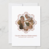 Photo Memorial Program — Rose Brown Frame 招待状 (正面)