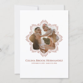 Photo Memorial Program — Rose Brown Frame 招待状