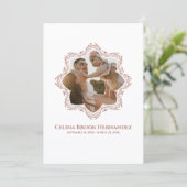 Photo Memorial Program — Rose Brown Frame 招待状 (スタンド正面)