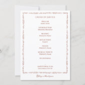 Photo Memorial Program — Rose Brown Frame 招待状 (裏面)