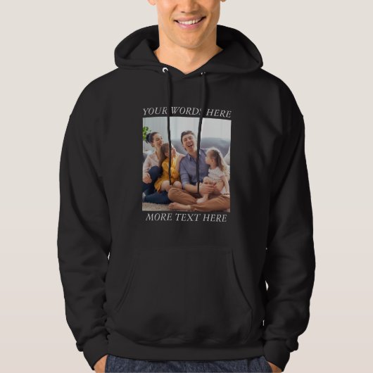 Photo Memory Custom Hoodie with Your Text パーカ (正面)