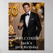 Photo men guys welcome birthday party ポスター (正面)