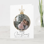 photo Merry Christmas bauble Photo Card カード (正面)