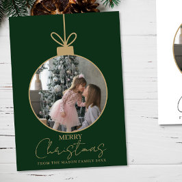 photo Merry Christmas bauble Photo Card カード