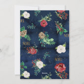 PHOTO Merry Christmas Greeneryリースネイビーウッド シーズンカード (裏面)