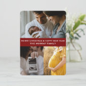 Photo Merry Christmas & Happy New Year Family  シーズンカード (スタンド正面)