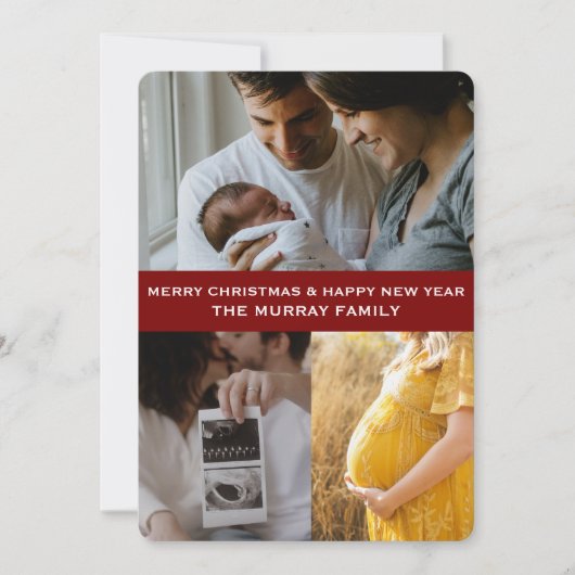 Photo Merry Christmas & Happy New Year Family  シーズンカード (正面)