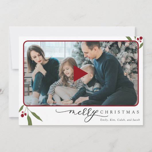 Photo Merry Christmas QR Code Holiday Video (正面)