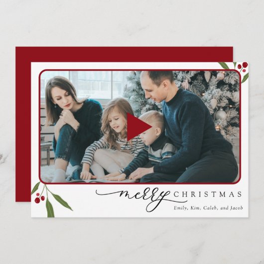 Photo Merry Christmas QR Code Holiday Video (正面/裏面)