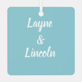 PHOTO METALオーナメント（裏面に名前が付いている）。 メタルオーナメント (裏面)