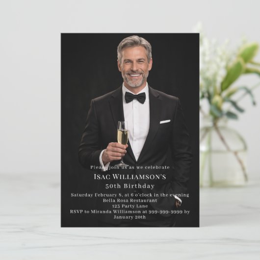 Photo milestone birthday 招待状 (スタンド正面)