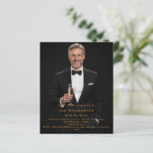 Photo milestone birthday gold invitation (スタンド正面)