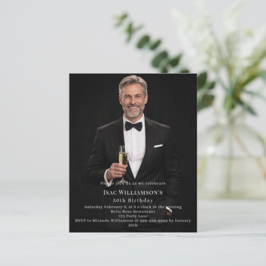 Photo milestone birthday invitation (スタンド正面)