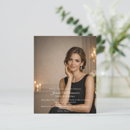 Photo milestone birthday invitation (スタンド正面)