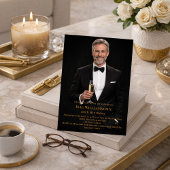 Photo milestone gold birthday 招待状