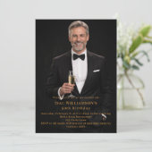 Photo milestone gold birthday 招待状 (スタンド正面)