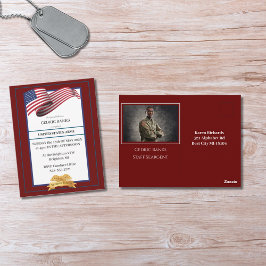 Photo Military Retirement Invitation Gold Crest ポストカード