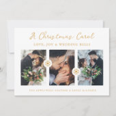 Photo Minimal Snowflakes Newlyweds First Christmas シーズンカード (正面)