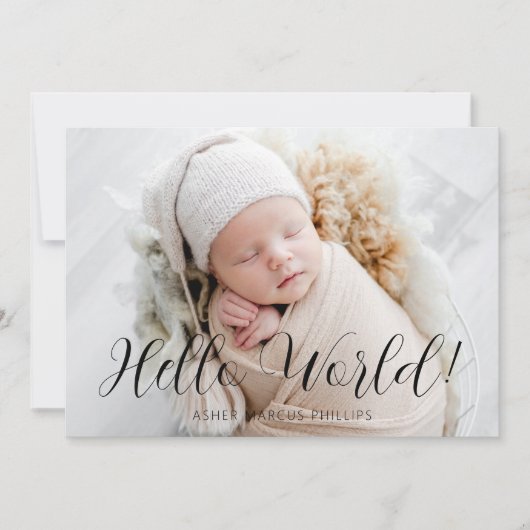 Photo Minimalist Elegant Typography Hello World (正面)