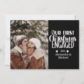 Photo Minimalist First Christmas Engaged シーズンカード (正面)