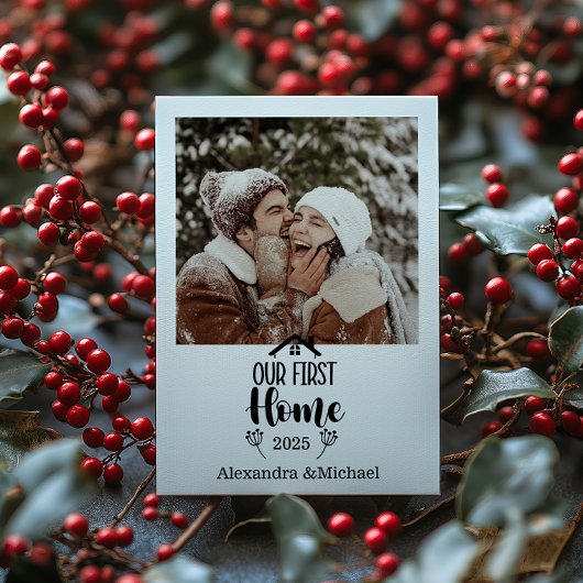 Photo Minimialist Christmas Our First Home シーズンカード