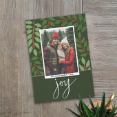 Photo modern berries joy branches Christmas シーズンカード