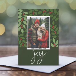 Photo modern berries joy branches Christmas シーズンカード