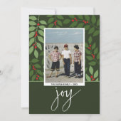 Photo modern berries joy branches Christmas シーズンカード (正面)