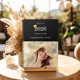 Photo Modern Black Senior Graduate ノートブック