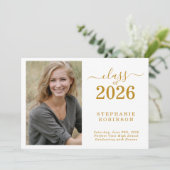 Photo Modern Gold Graduation 2026 Announcement 招待状 (スタンド正面)