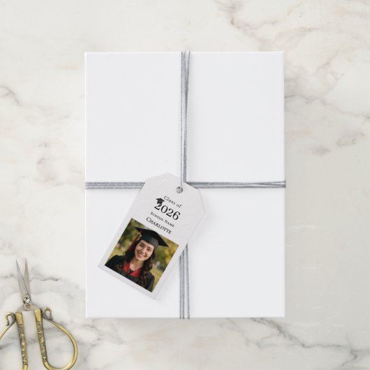 Photo modern Graduation Party DIY ギフトタグ (より糸付き)