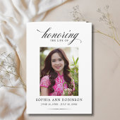 Photo Modern Memorial Order of Service Program  カード