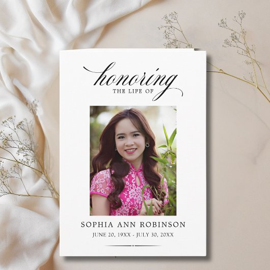 Photo Modern Memorial Order of Service Program  カード