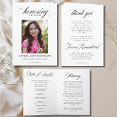 Photo Modern Memorial Order of Service Program  カード