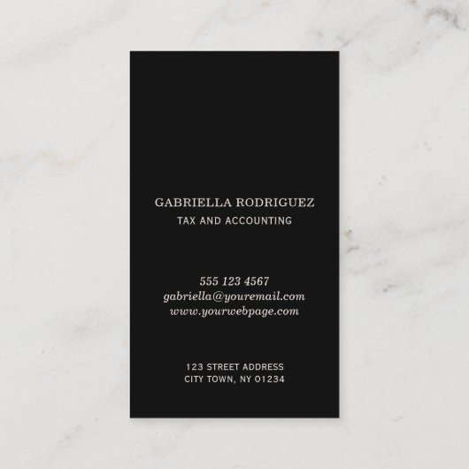 Photo Modern Professional CPA Accountant 名刺 (裏面)