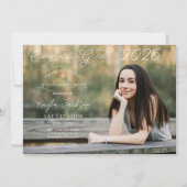 Photo Modern Script Horizontal Graduation Party 招待状 (正面)