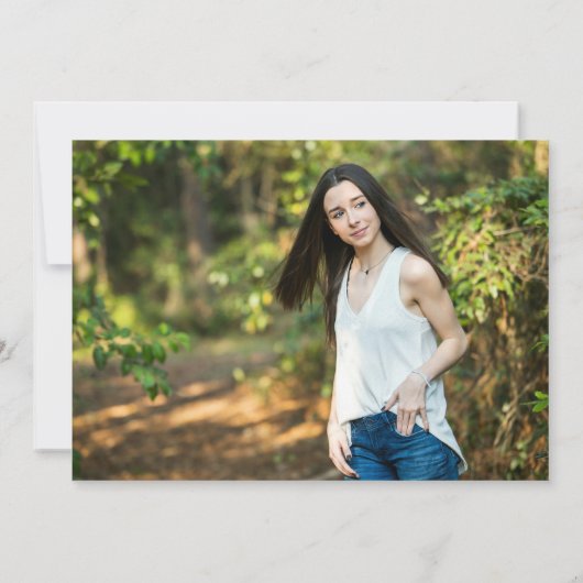 Photo Modern Script Horizontal Graduation Party 招待状 (裏面)