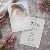 Photo Modern Transparency Overlay Vellum Effect 箔招待状