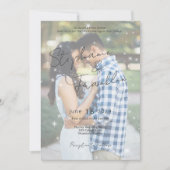Photo Modern Vellum Sparkle Wedding Invitation 招待状 (正面)