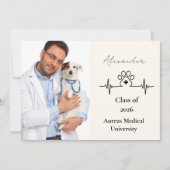  Photo Modern Vet Med Graduation Party 案内状 (正面)