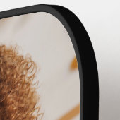 Photo Mom Established Date Fun Script on Black ピックルボールラケット (左詳細)