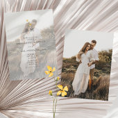 Photo Monogram Minimalist Wedding 招待状