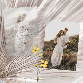 Photo Monogram Minimalist Wedding 招待状
