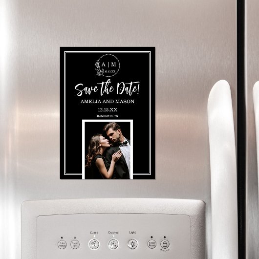 Photo Monogram Save the Date Magnet  マグネット招待状